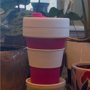Stojo Collapsible Cup - Pink and White